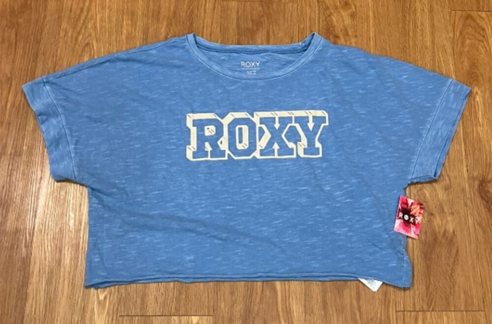 ROXY College Oversize Crop Cotton Graphic T-shirt Size S